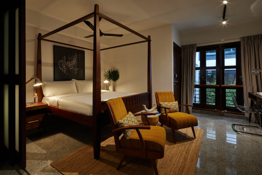 Heritage interior with timber detailing and high ceilings characteristic of Singapore colonial homes