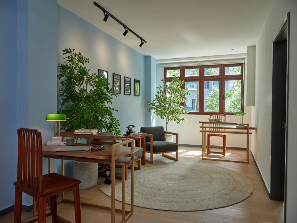 Communal living area in a Figment heritage house used for long-term coliving in Singapore